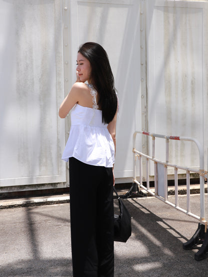 Flowery Shoulder Shirt Top