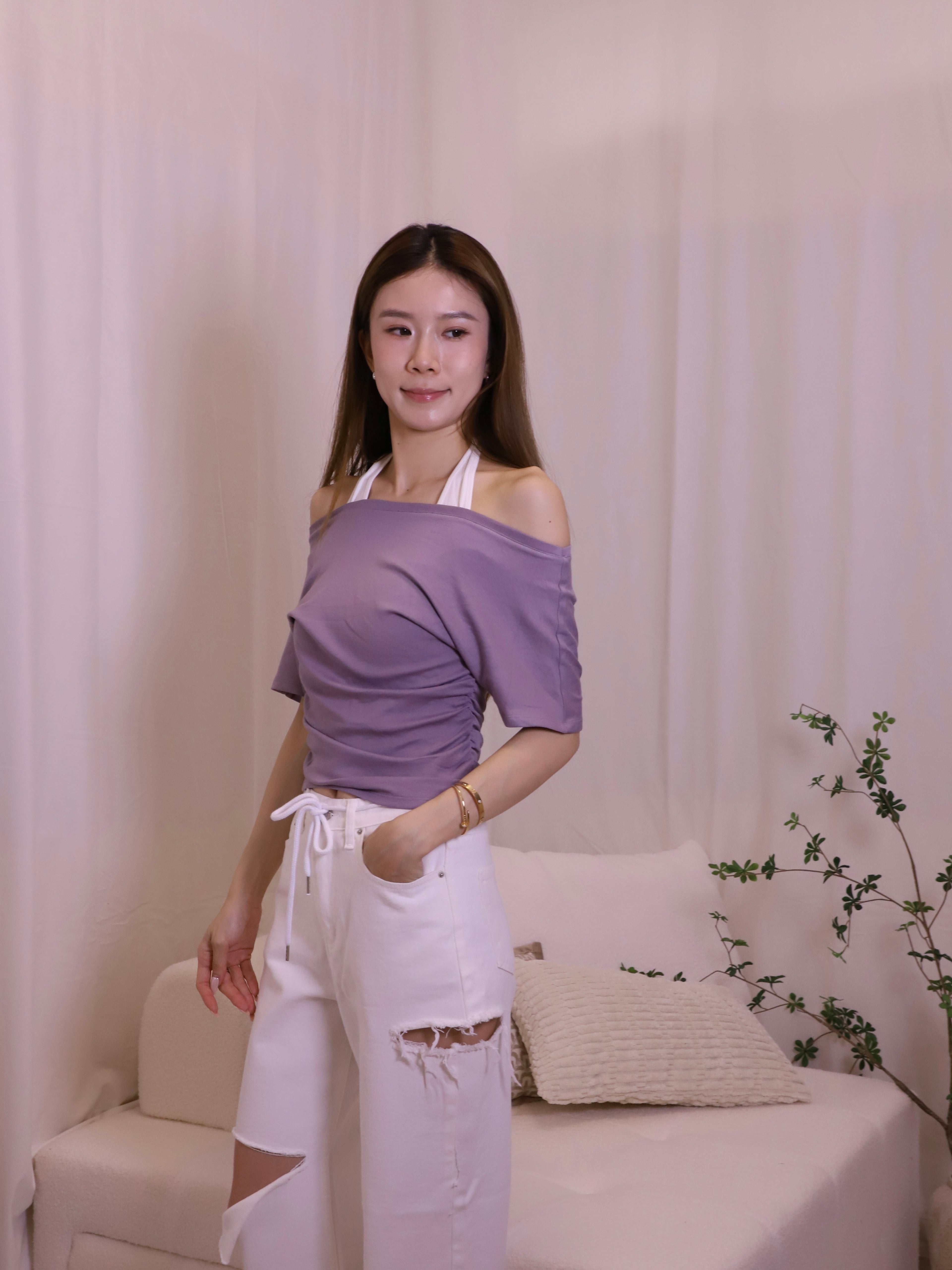 Cross Neck Doubled Base T Top