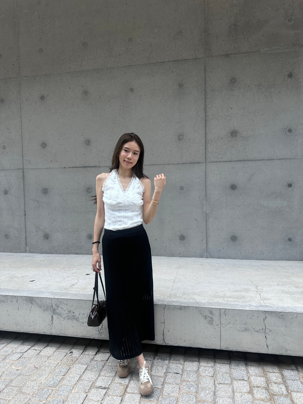 Striped See Through Maxi Skirt