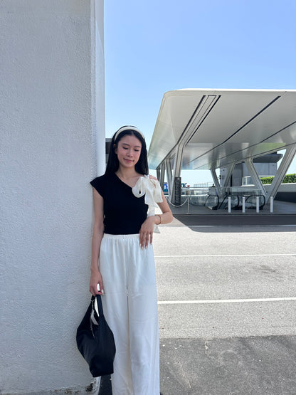 One Ribbon Cotton T Top