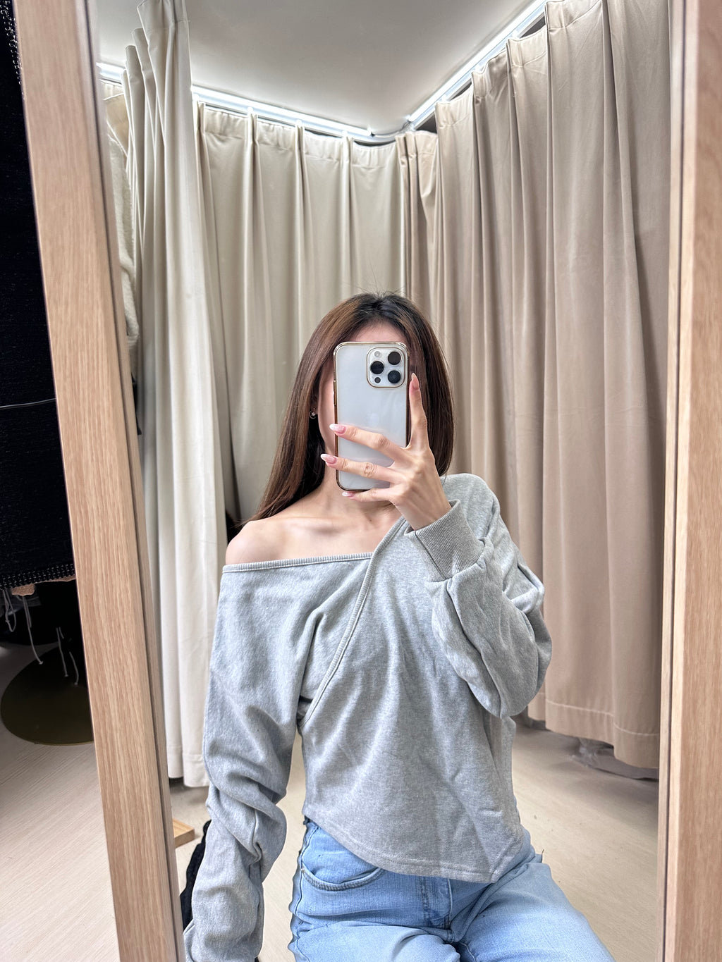 V Slide Cotton Sweater