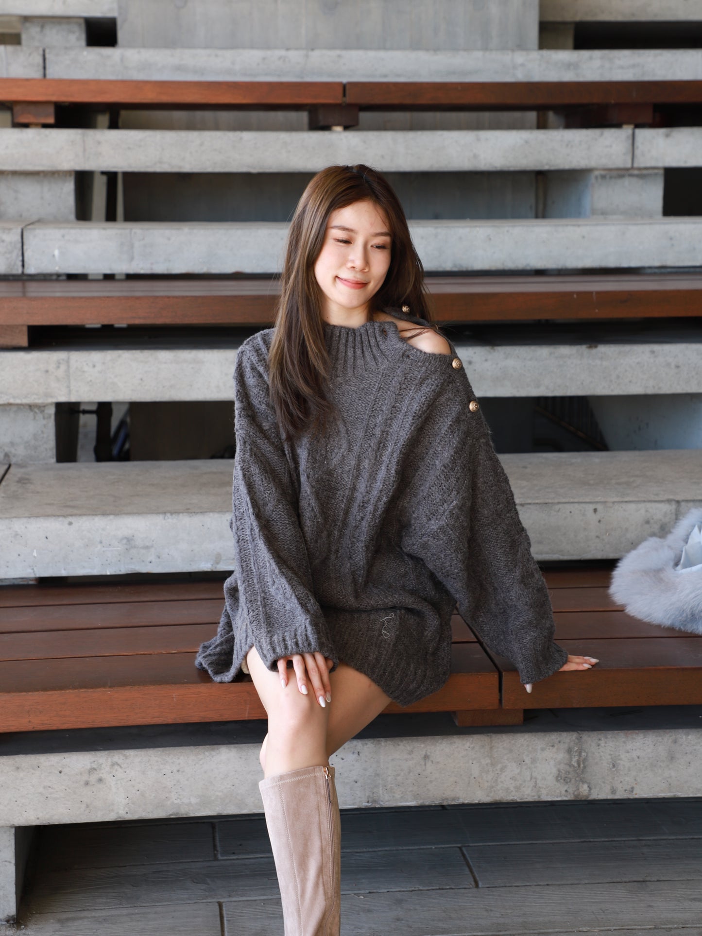 Big Button Oversized Sweater