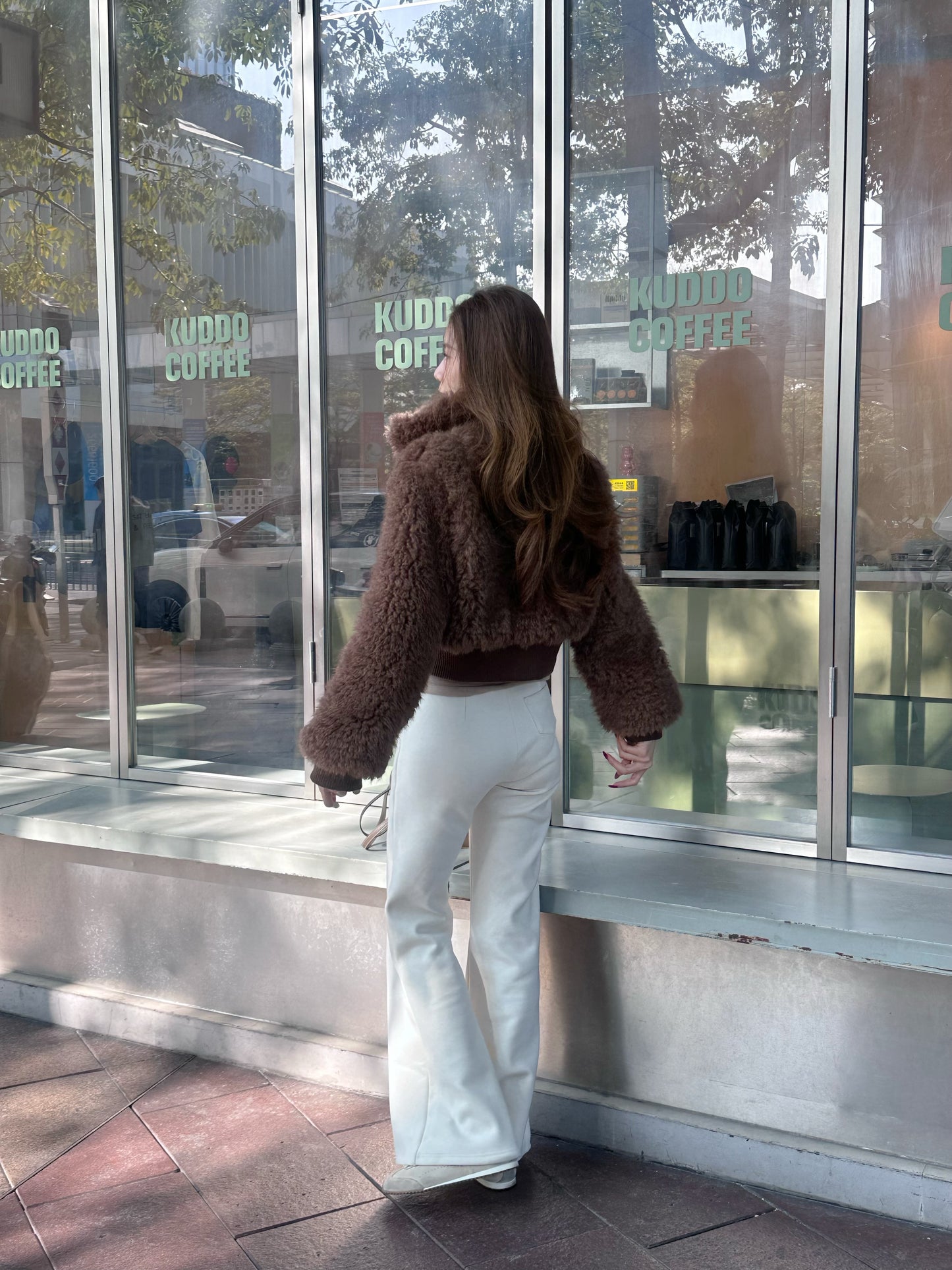 Fluffy Bear Cropped Jacket