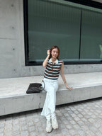 Striped Zipped Vest