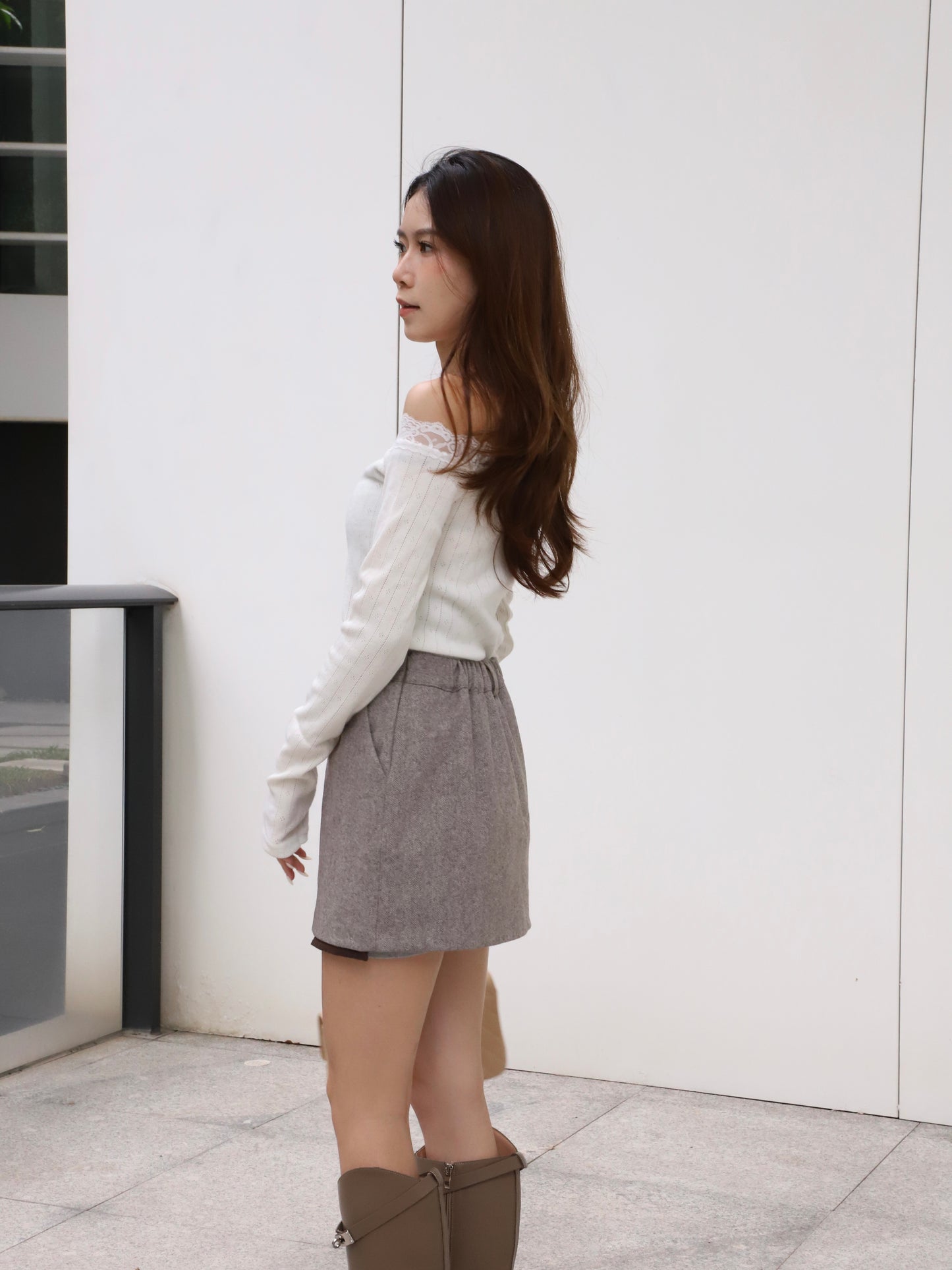 Lace Mix Off Shoulder Top