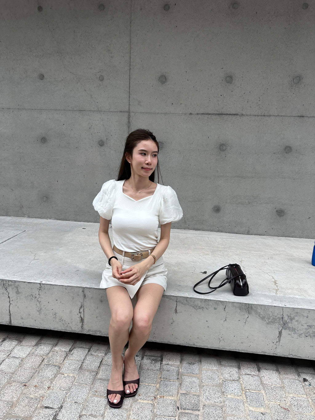 Puffy Sleeves Cotton T Top