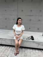 Puffy Sleeves Cotton T Top