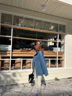 Mix Collar Denim Jacket