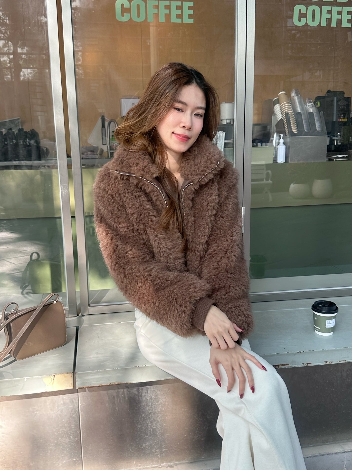 Fluffy Bear Cropped Jacket