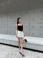 Ruffles Neck Cotton Tank Top