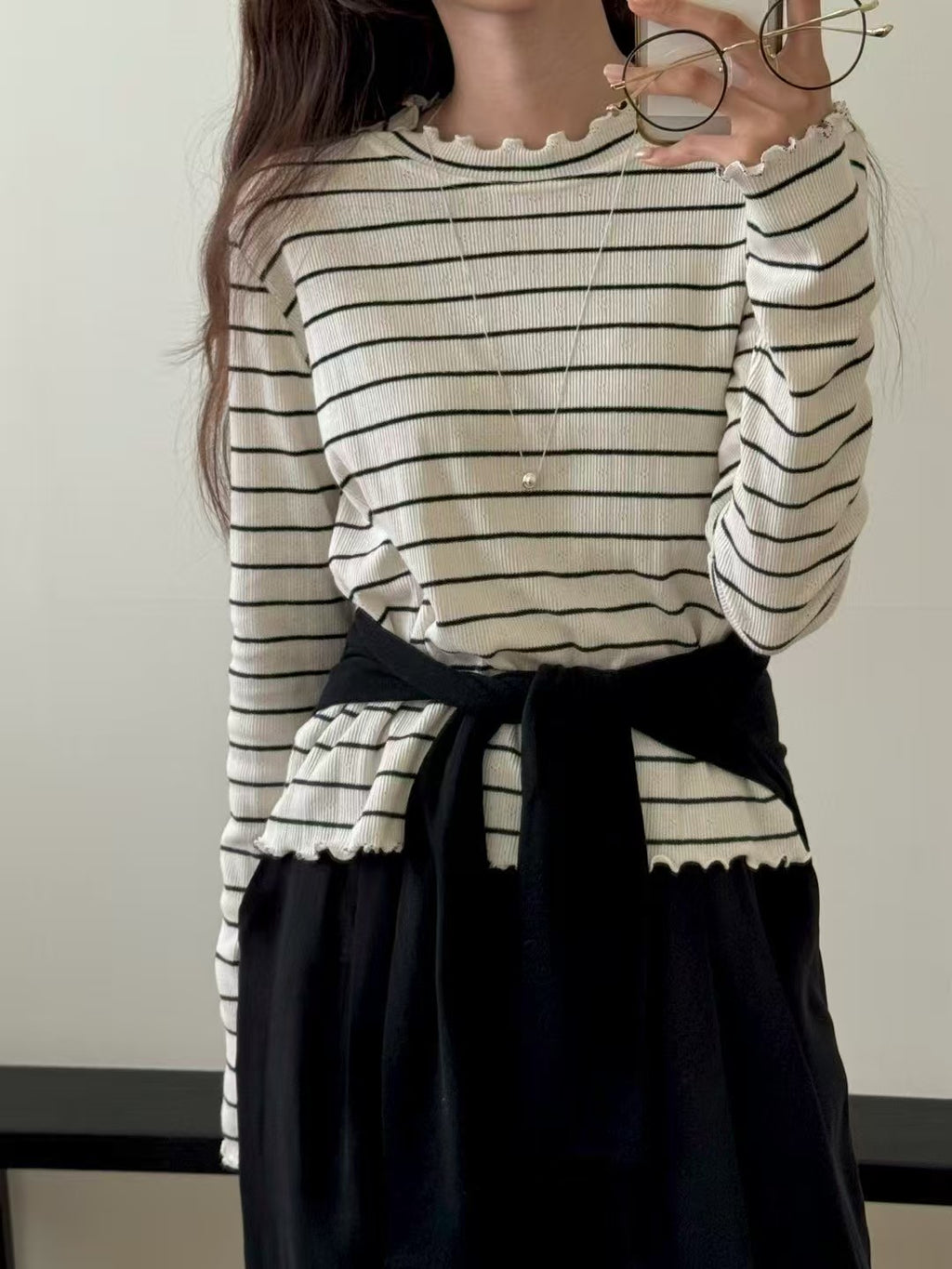 Scallop Stripe Top