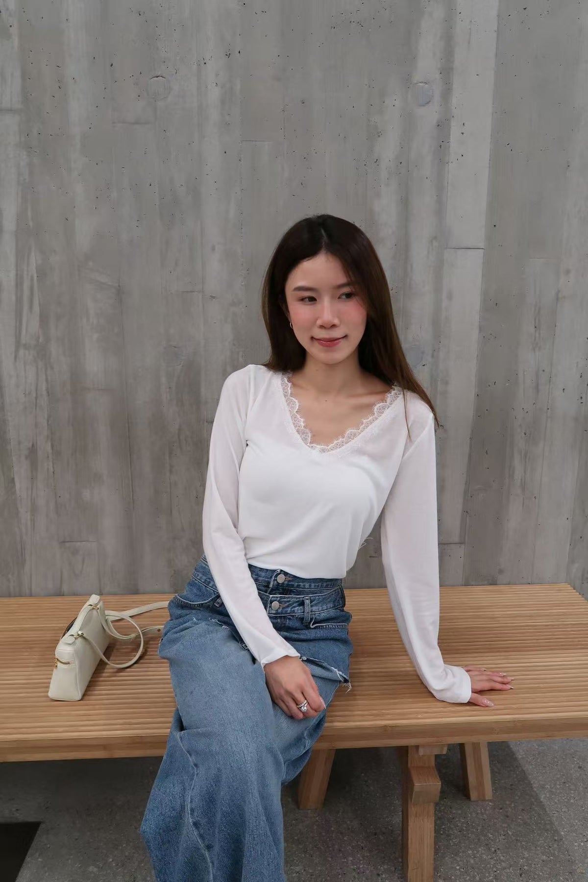 Lace V Neck Top
