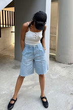 No. 058 Lined Half Denim Shorts