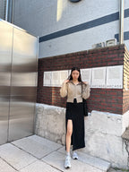 Wool Slit Maxi Skirt