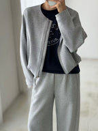 Solid Color Cropped Sweatshirt