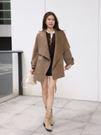 Doubled Wool Mid Length Jacket