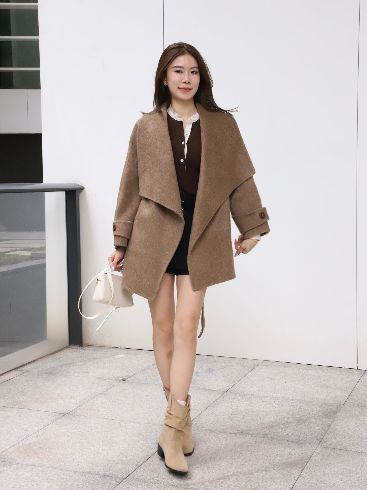 Doubled Wool Mid Length Jacket