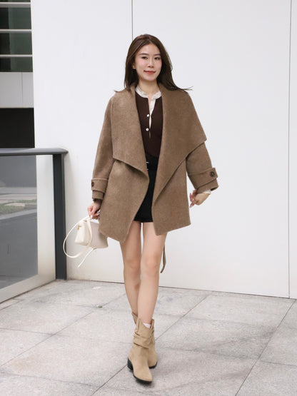 Doubled Wool Mid Length Jacket