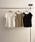Linen Butterfly Sleeves Top