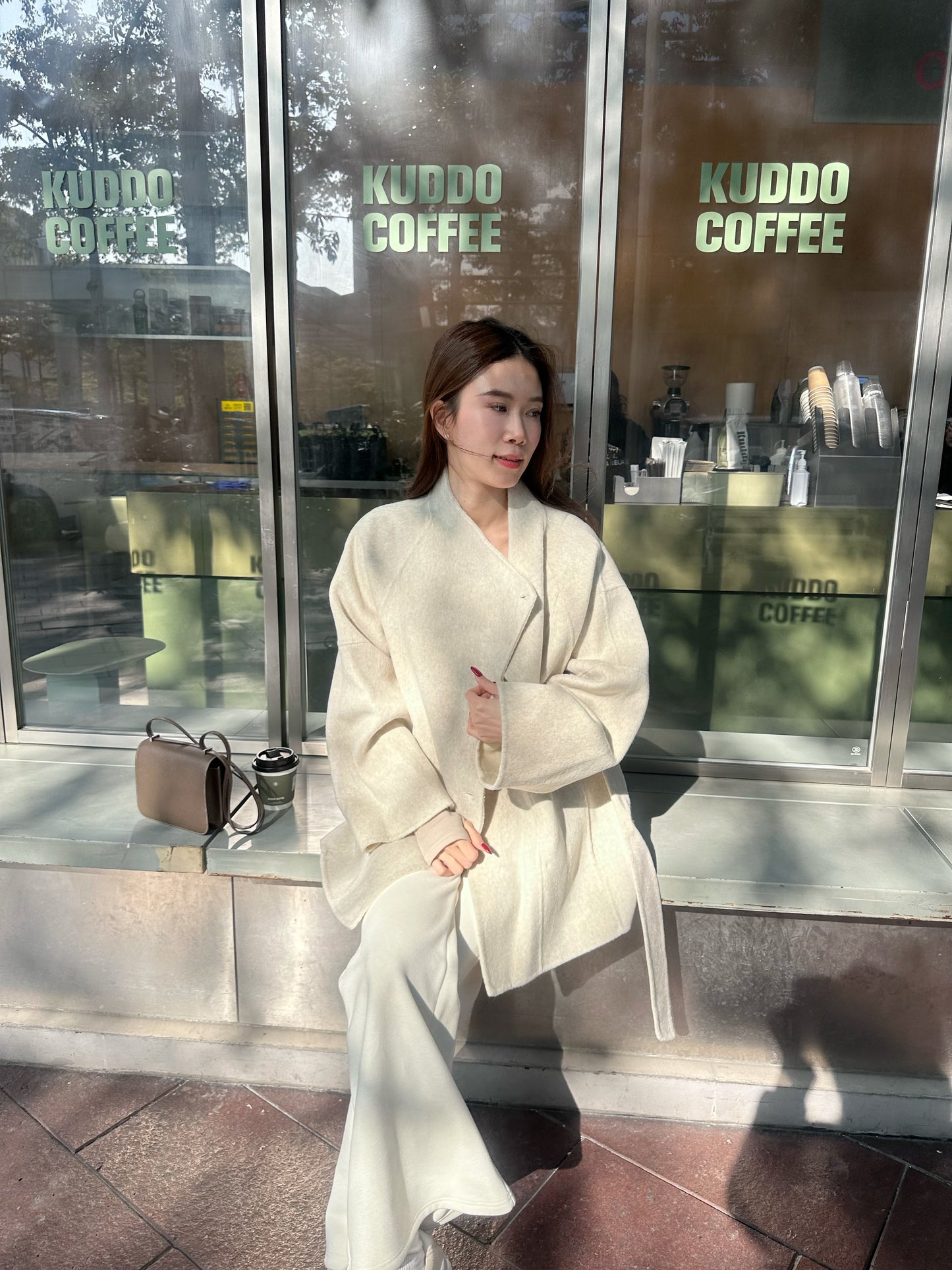 Doubled Wool Mid Length Jacket