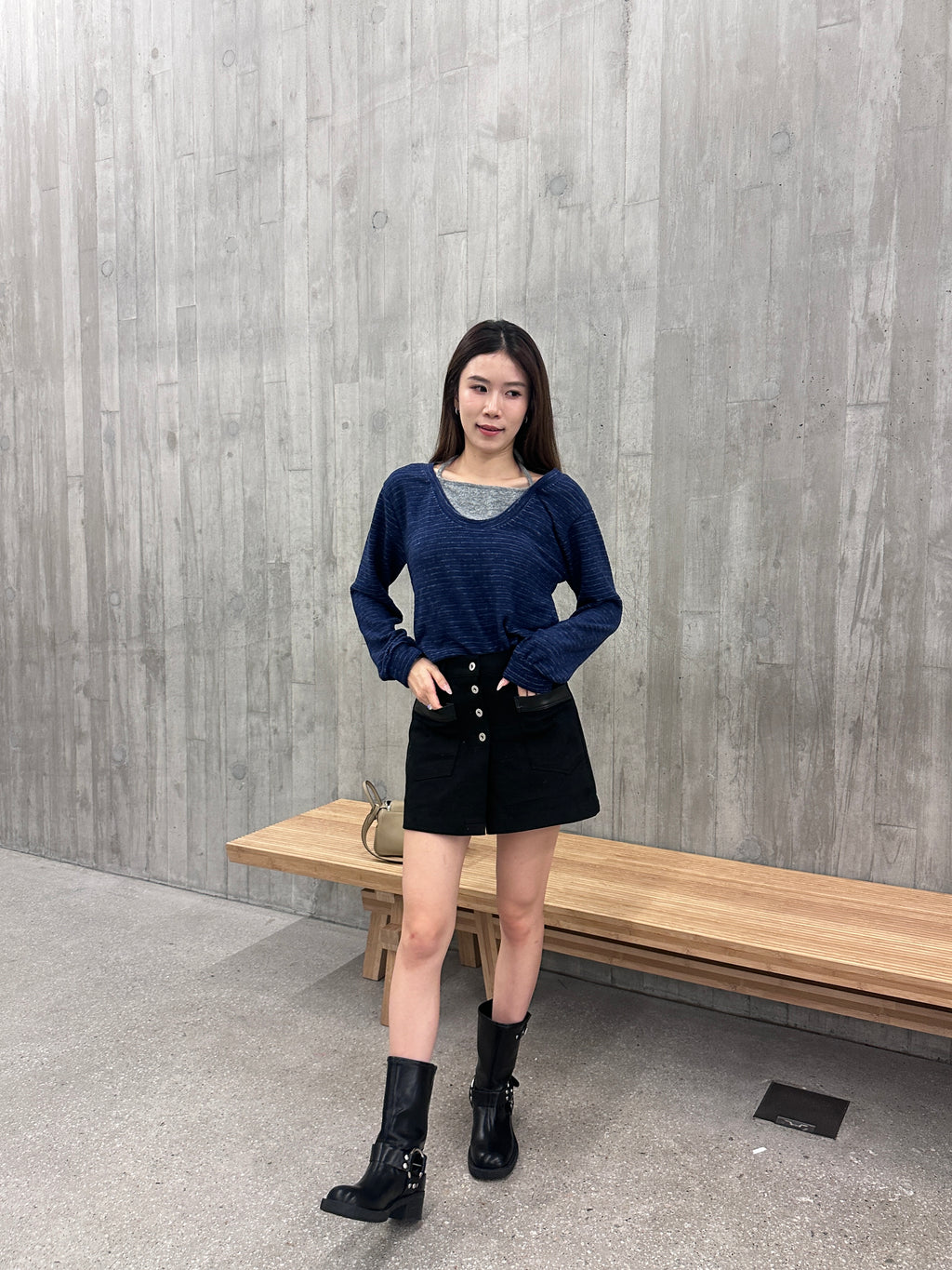 Cross neck fleece top