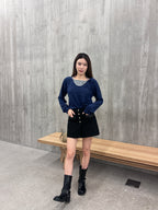 Cross neck fleece top