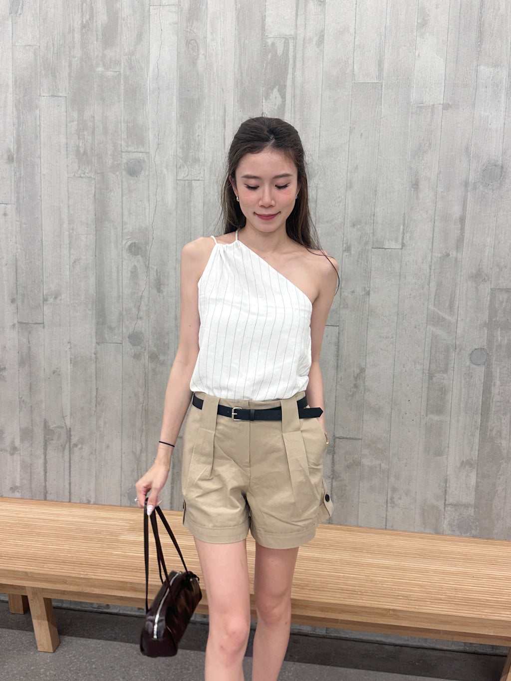 Linen Cross Shoulder Tank Top
