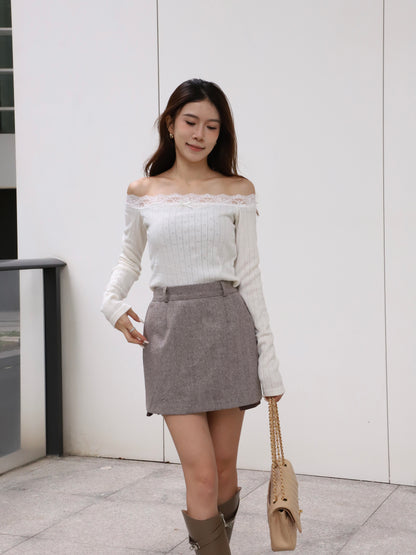 Lace Mix Off Shoulder Top