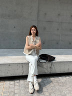 Lace Outlined Chiffon Vest
