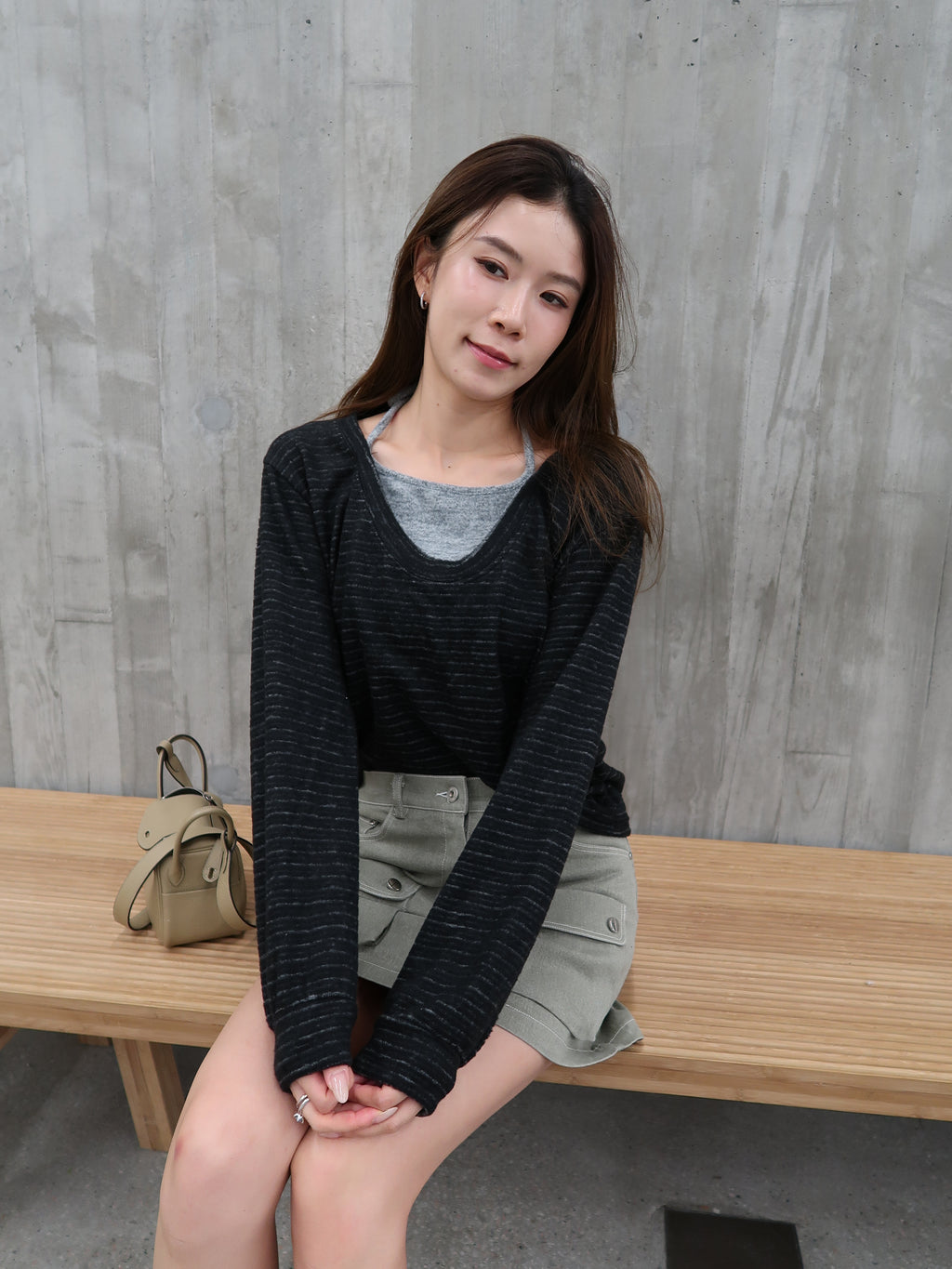 Cross neck fleece top