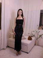 Ashchic made Silky Tied Neck Maxi Dress