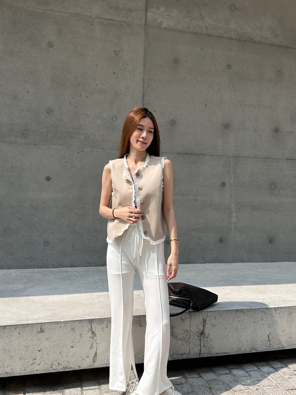 Lace Outlined Chiffon Vest