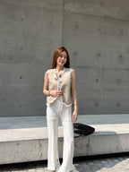 Lace Outlined Chiffon Vest