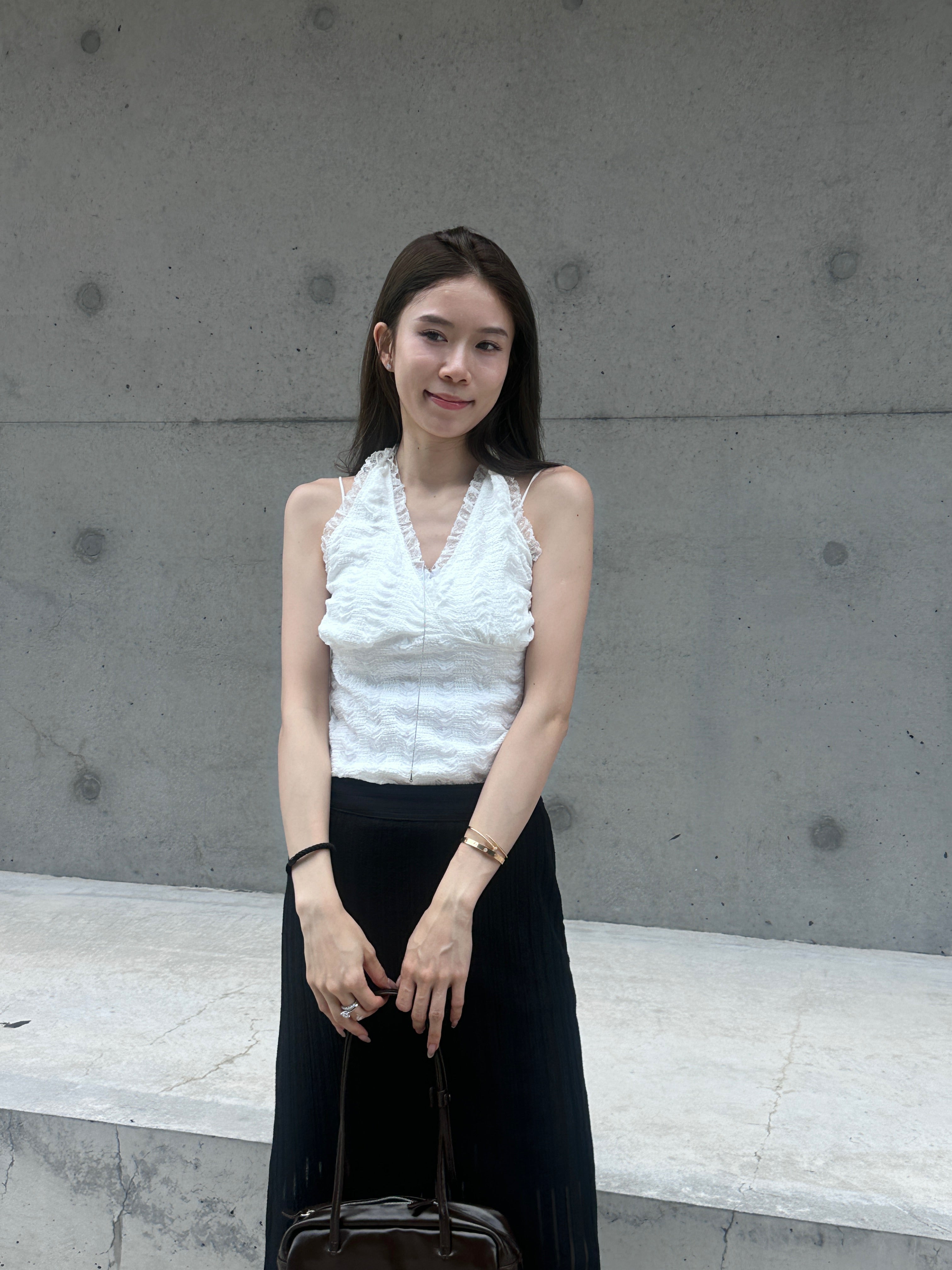 Lace Cross V Neck Tank Top