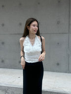 Lace Cross V Neck Tank Top