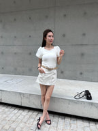 Puffy Sleeves Cotton T Top