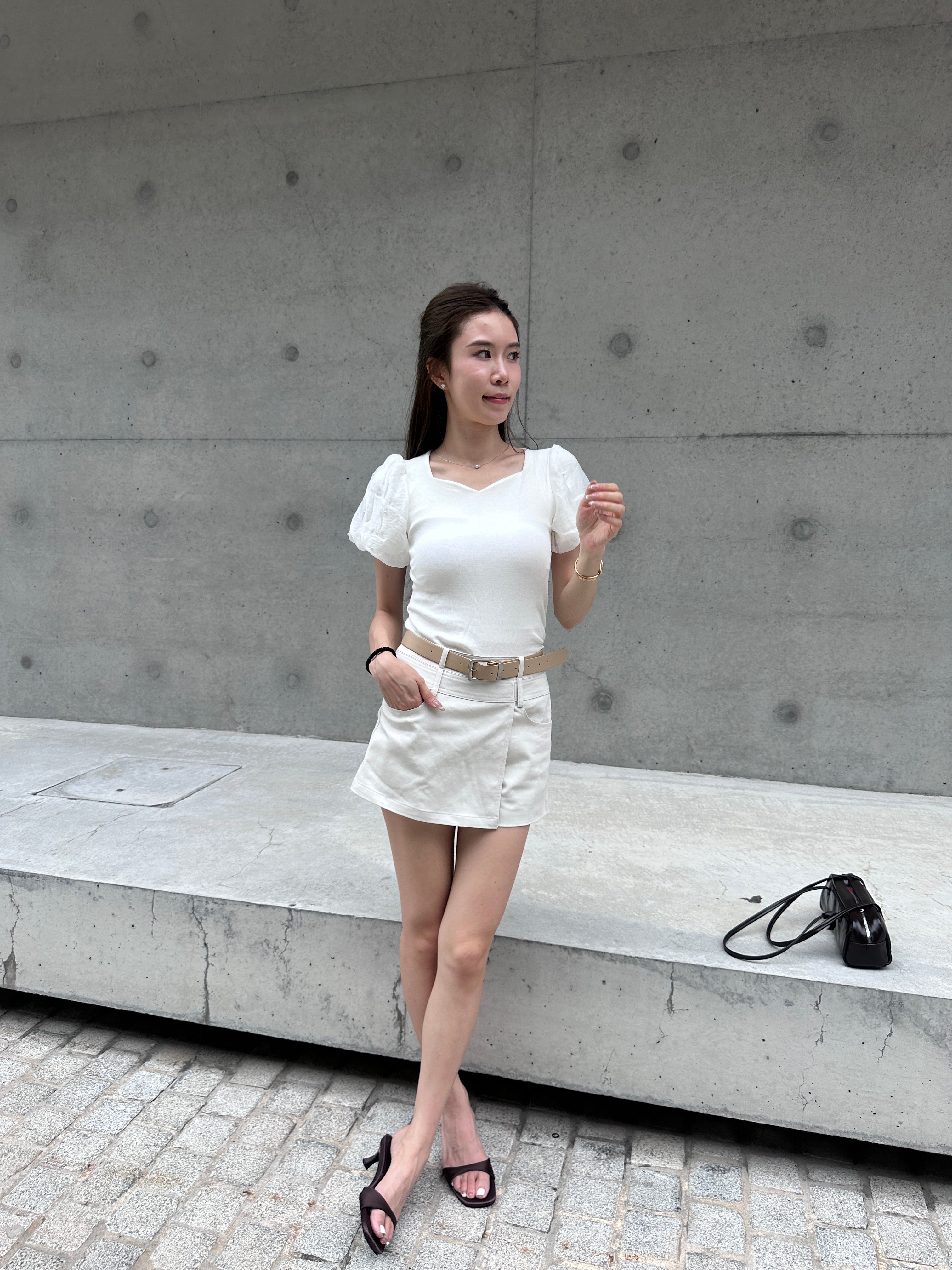 Puffy Sleeves Cotton T Top