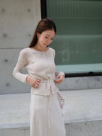 Linen Tied Waist Cardigan