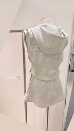 Hooded Zip Up Vest Set