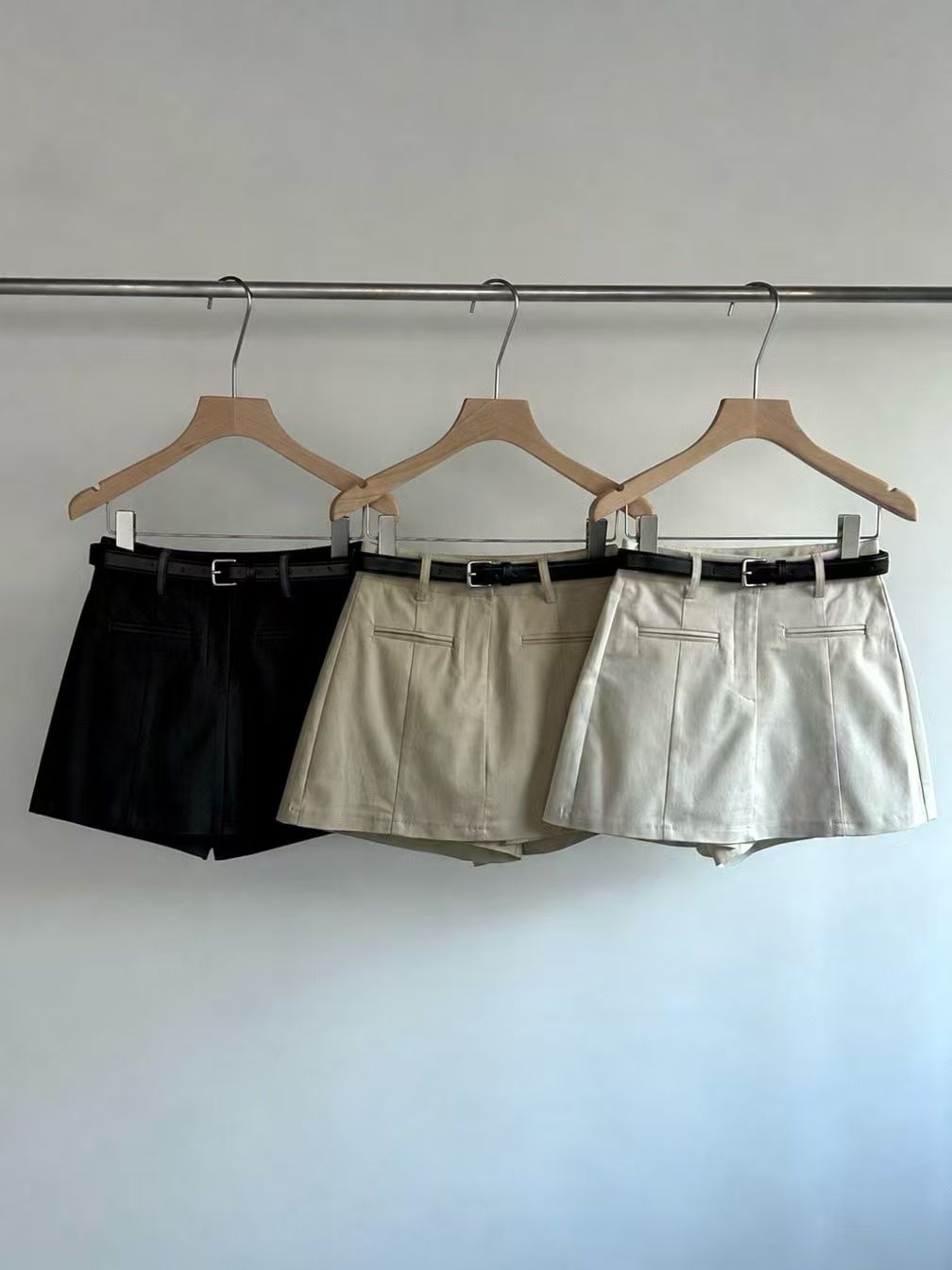 Belted A‑line Skort