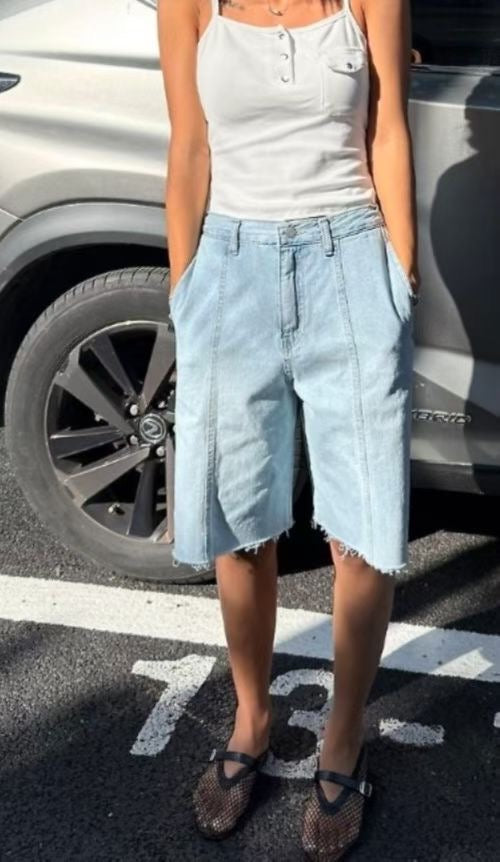 No. 058 Lined Half Denim Shorts