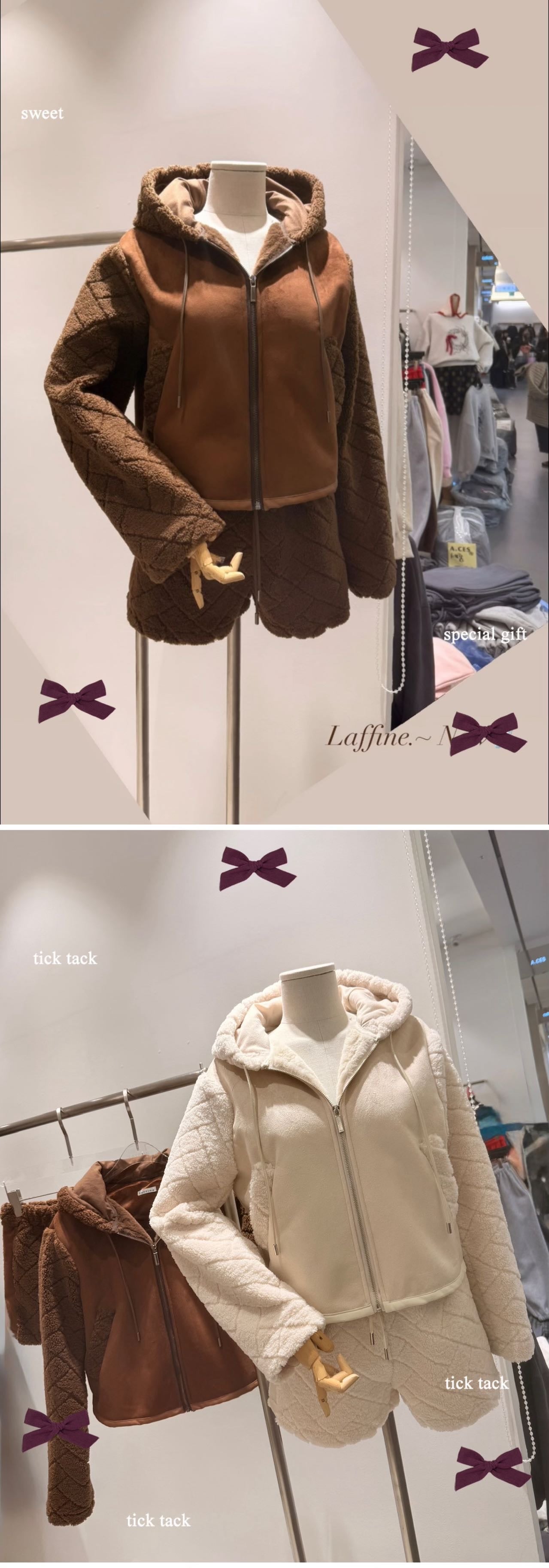 Fluffy Bear Hooded Jacket & Short Set