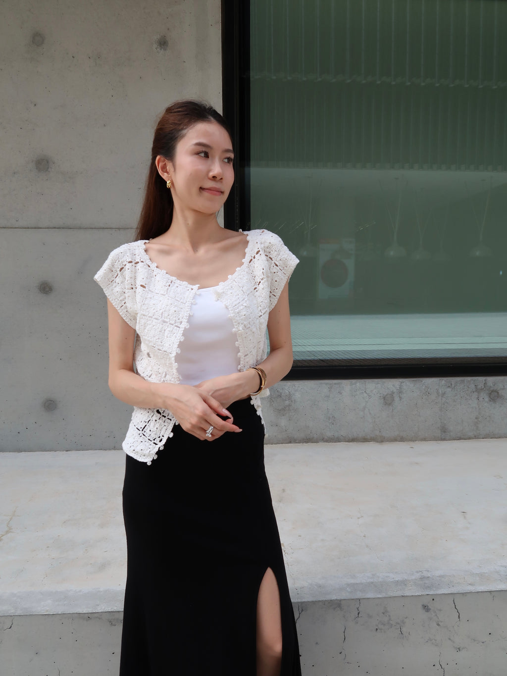 Flowery Knitted T Shirt