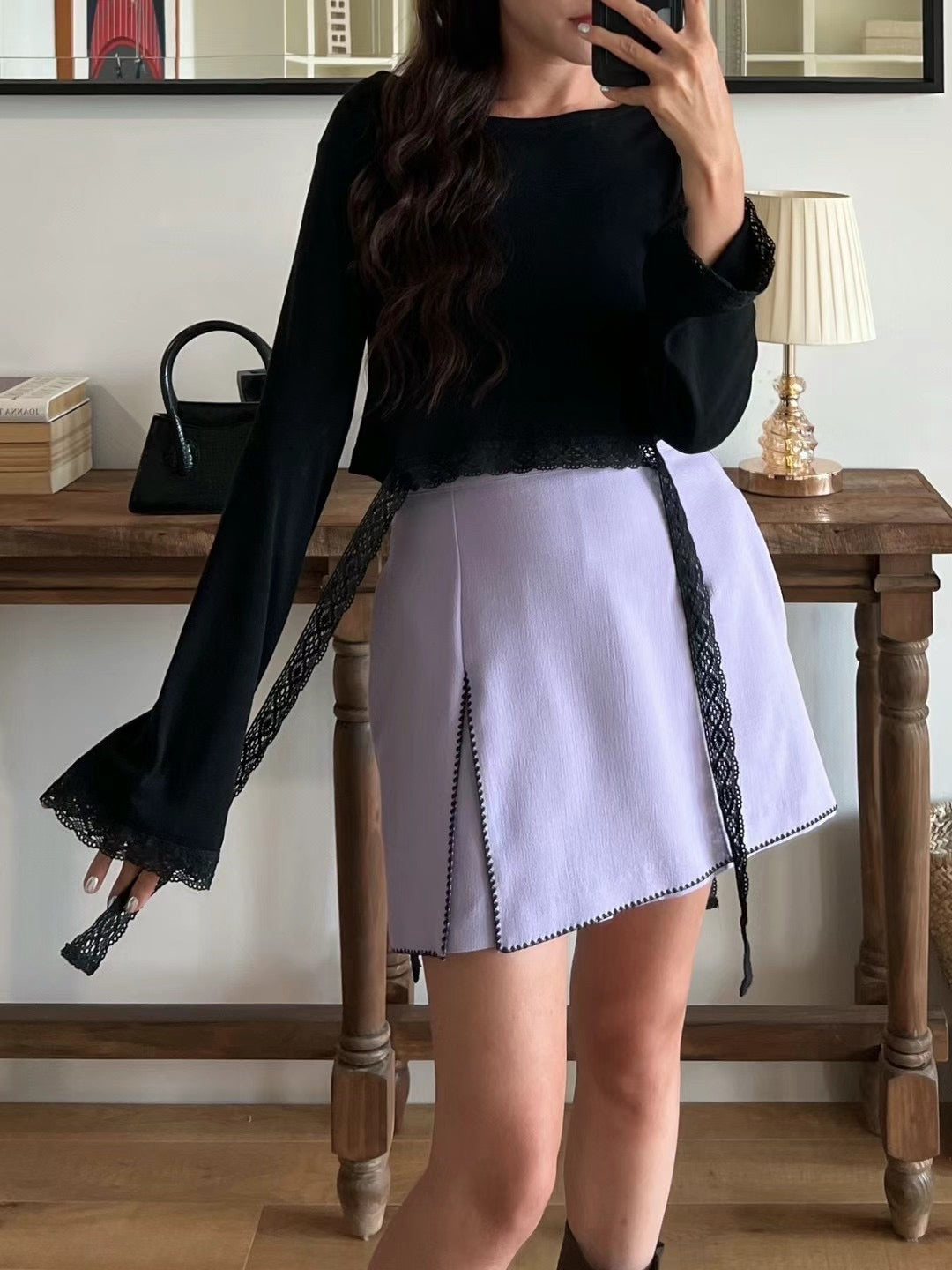 Lace V Skirt Shorts