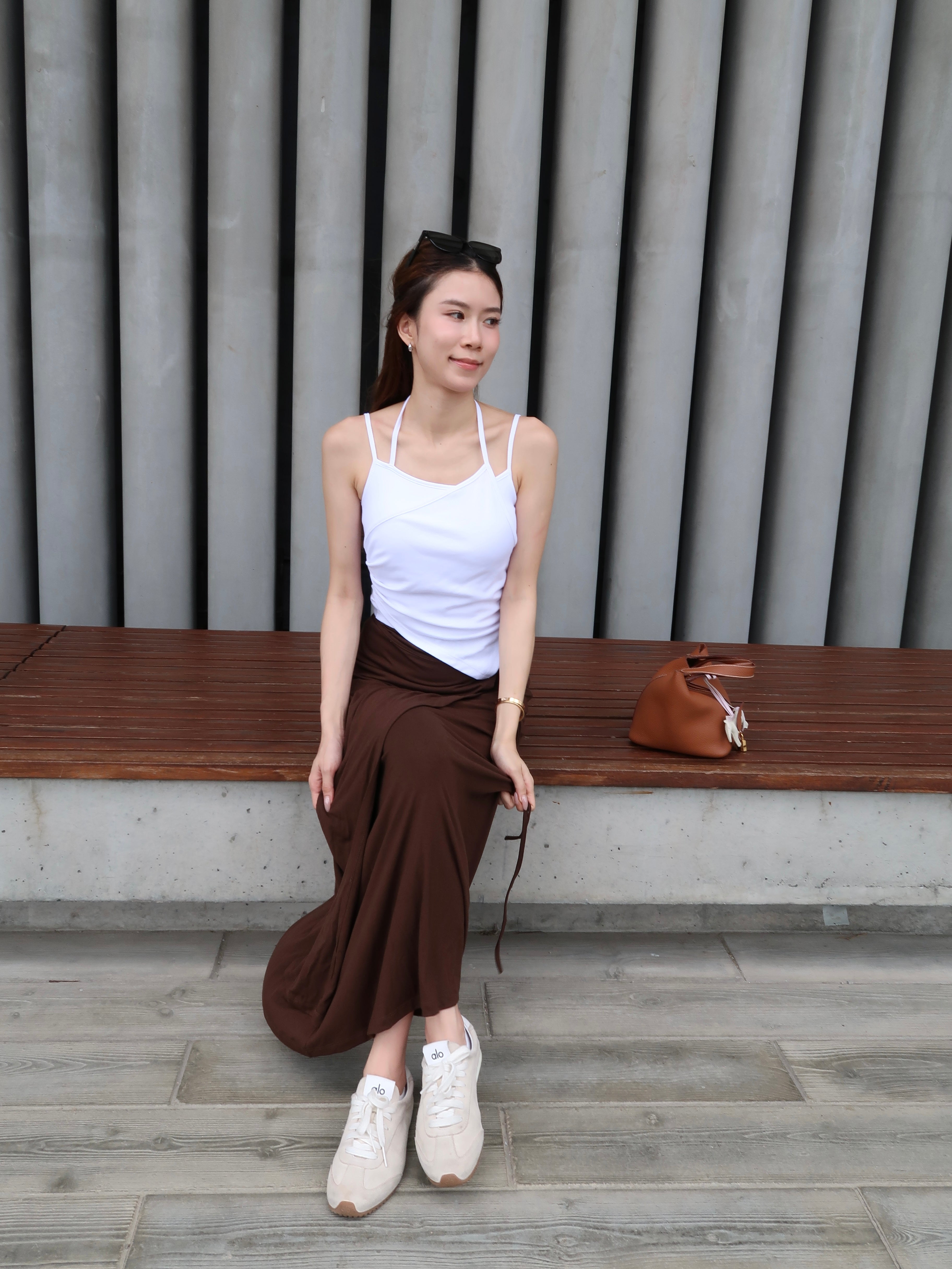 Cross Neck Cotton Tank Top with pads