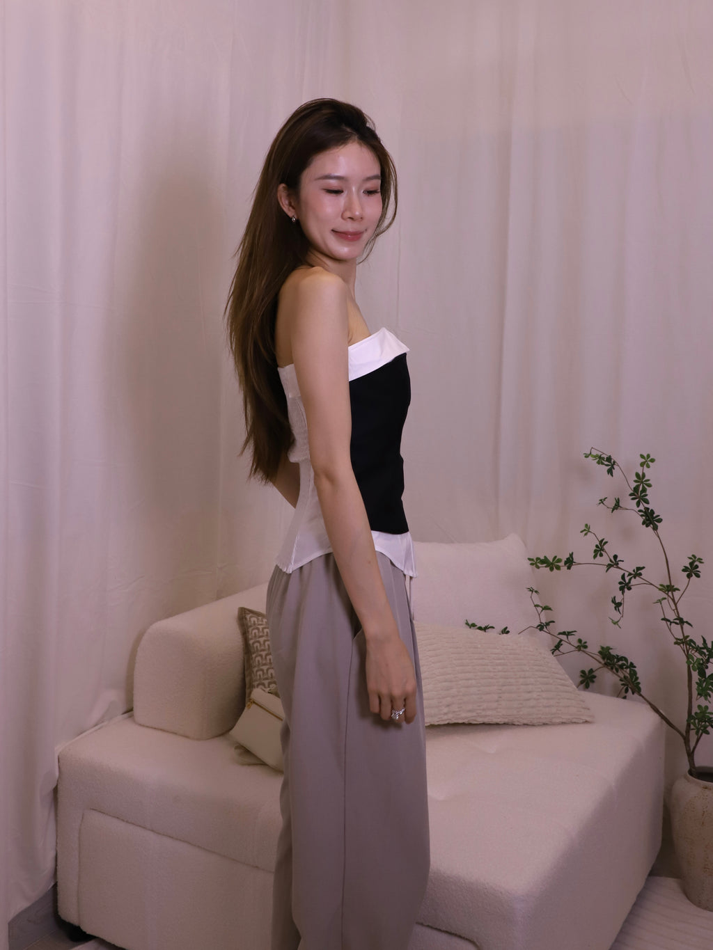 Shirt Mix Off Shoulder Top