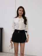 Tied Gold Button Wool Cardigan