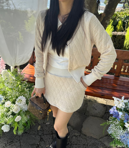 Rhombus Shape Jacket & Skirt