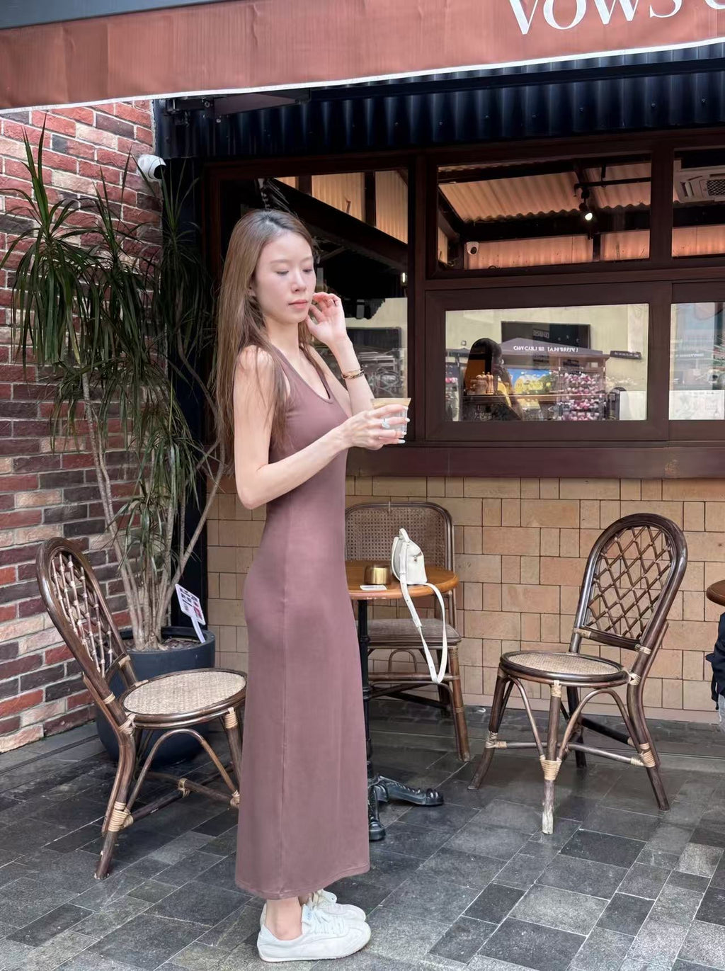 ashchic made Cross Back Maxi Dress with pads
