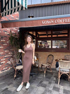 ashchic made Cross Back Maxi Dress with pads